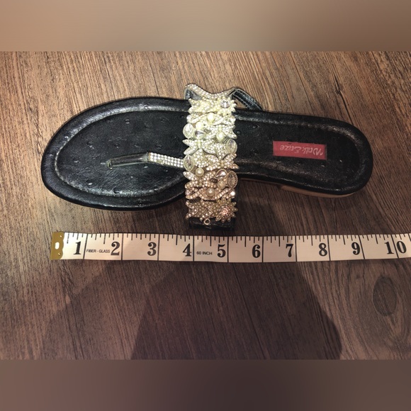 Black Fancy Sandals with Stones (please see photos for sizing) - Picture 3 of 7